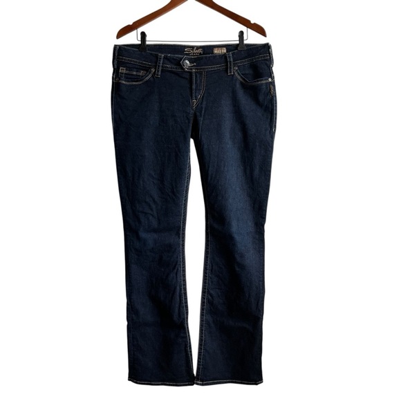 Silver Jeans Tuesday 16 1/2” Slim Bootcut Size 34 Y2K Low Rise Dark Wash… - Picture 2 of 15